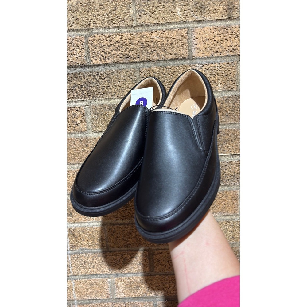 Cat & Jack Kids Landyn Slip-On Dress Shoes Black Faux Leather Size 6Y